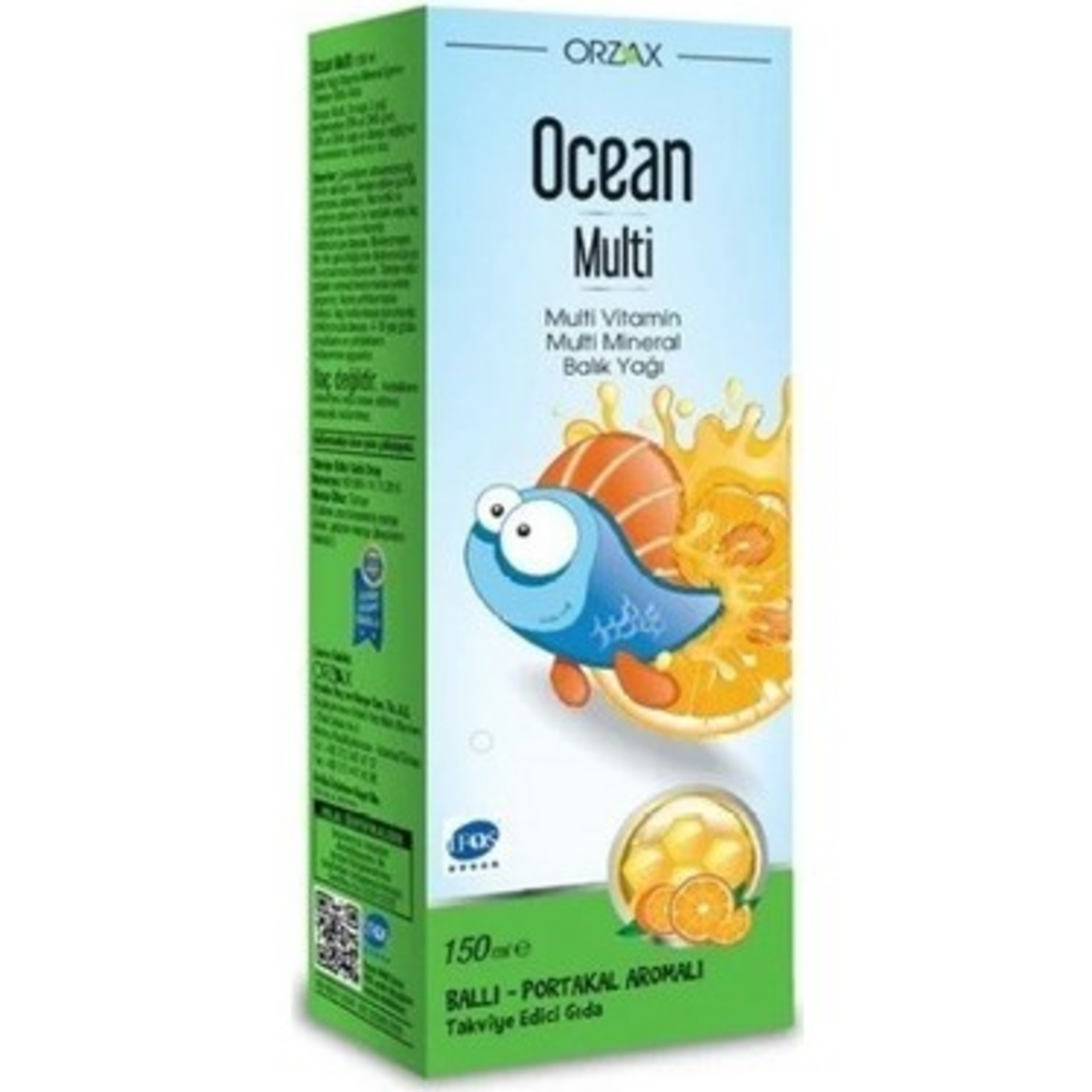 OCEAN MULTI MULTIVITAMIN MULTIMINERAL BALIK YAGI SURUP - BALLI PORTAKAL AROMALI 200 ml şişe