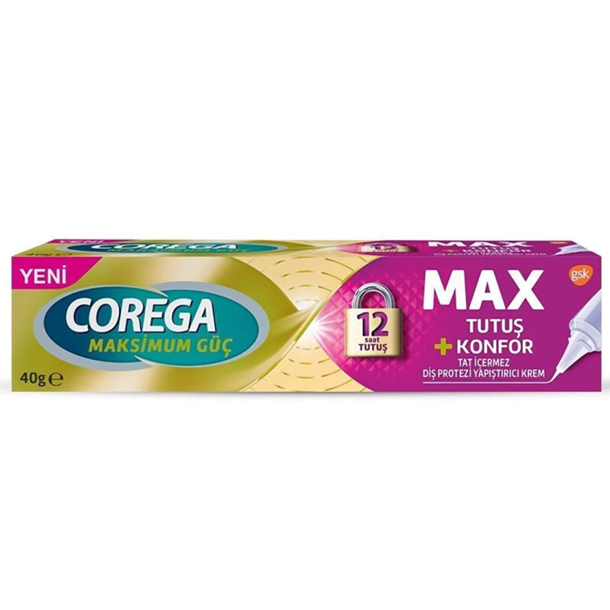 Corega Max Tutuş + Konfor Yapıştırıcı Krem 40g