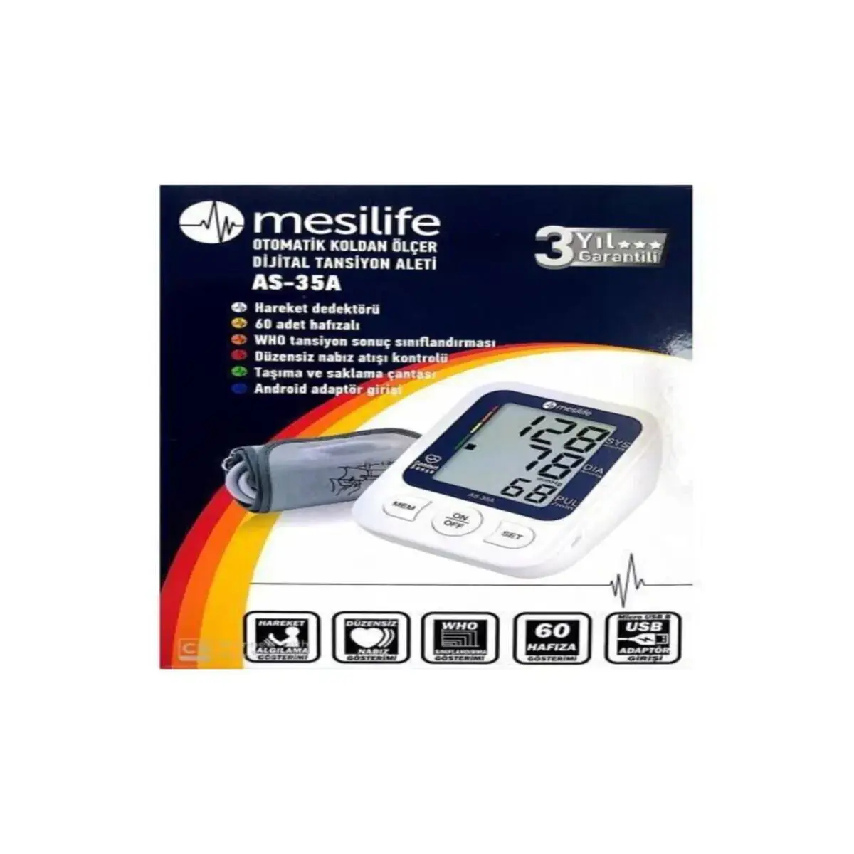 MESİLİFE AS-35A KOL TİPİ TANSİYON ALET(USB BAĞ)