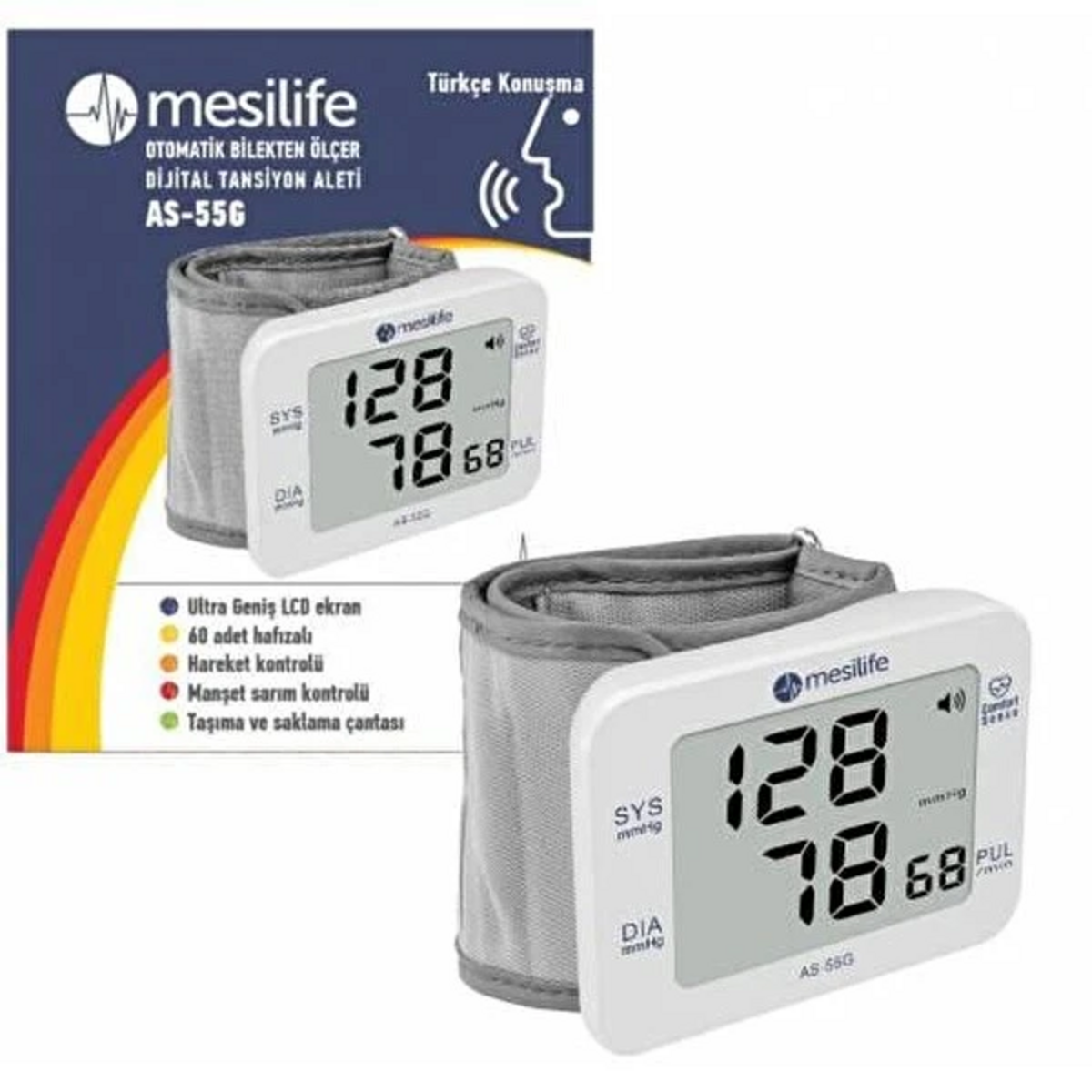 MESİLİFE AS-55G BİLEKTEN KONUŞAN TANSİYON ALETİ